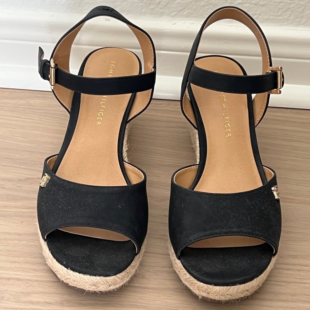 Tommy Hilfiger Black Espadrilles with Ankle Strap